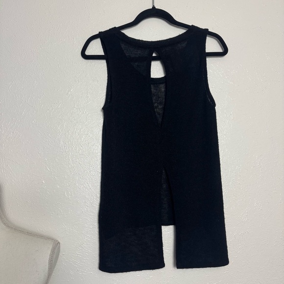 Element Black Knit Open Back Sweater Tank Top - Picture 1 of 7